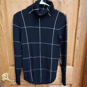 The Limited Black Sweater with White Lines